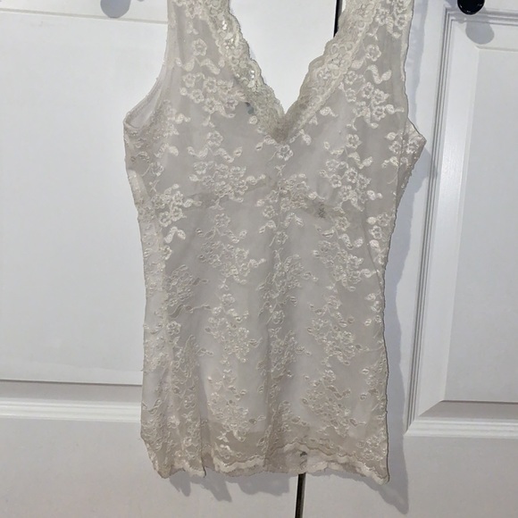 FUNKADELIC white lace tank top with full lace back - Picture 4 of 5